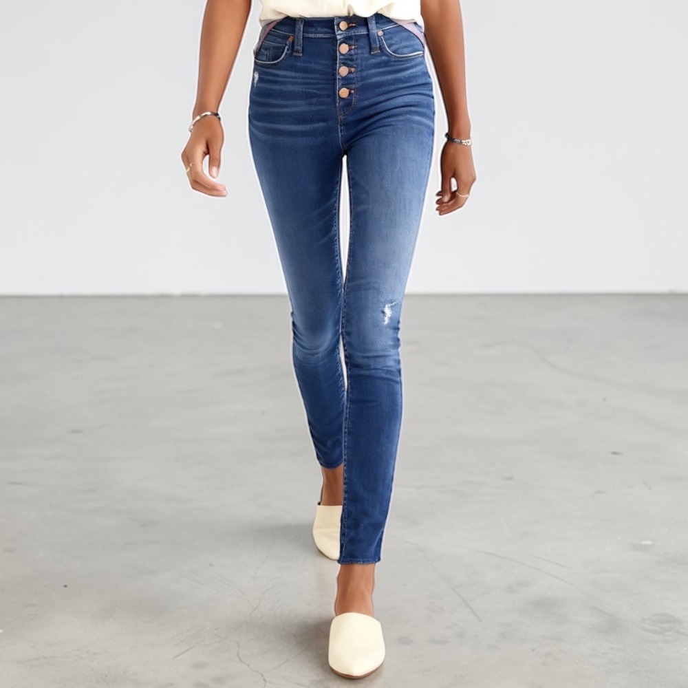 Madewell 10" High-Rise Skinny Jean‎ Button Fly Preppy Hanna Wash size 26